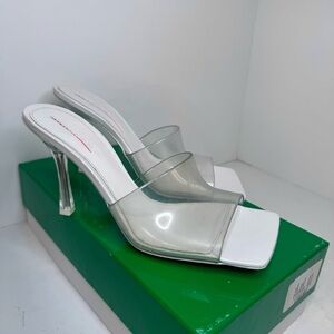 Bottega Veneta Clear PVC Heels SZ 38 Used With Box (No Lid)